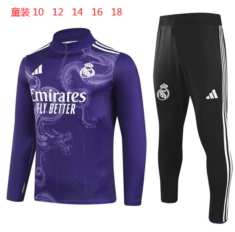 24-25 Real Madrid Kids Long Sleeve Training Suit