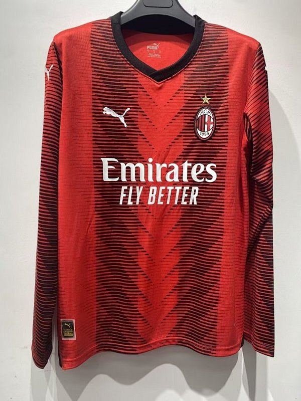 23-24 AC Milan Home Long Sleeve Jerseys
