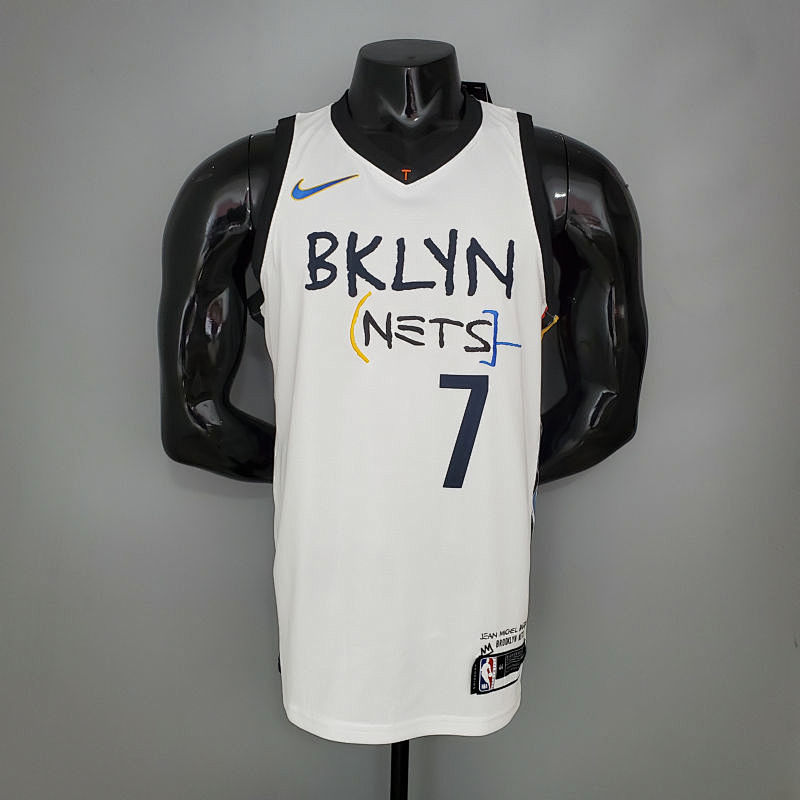 DURANT#7 Brooklyn Nets graffiti white NBA jersey S-XXL