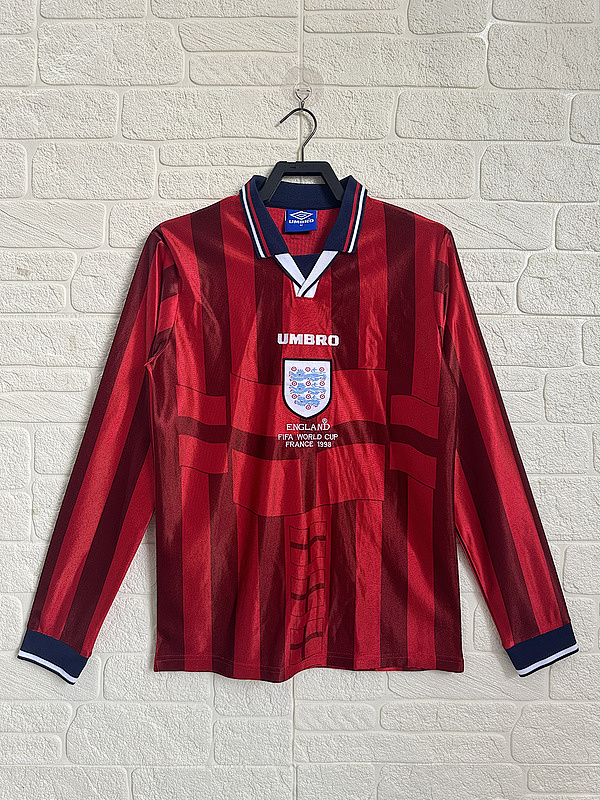 1996 England Away Retro Long Sleeve Jerseys