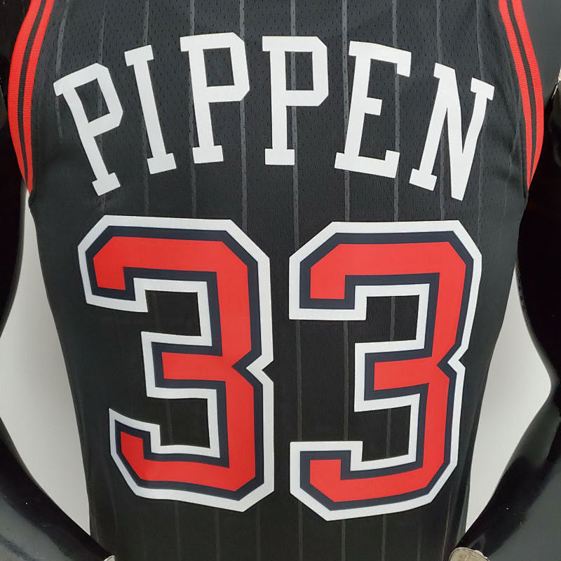 75th Anniversary Pippen#33 Bulls Flyers Black NBA Jersey S-XXL