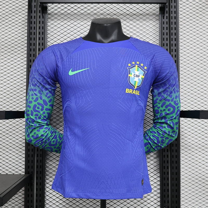 2023 Brazil Away Player Version Long Sleeve Jerseys
