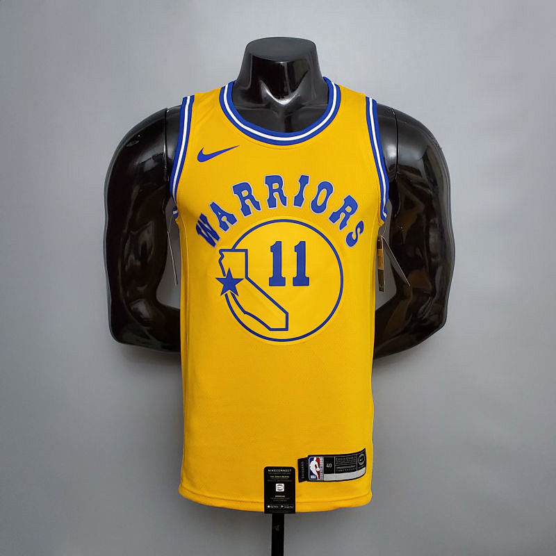 Retro version THOMPSON#11 Golden State Warriors yellow NBA jersey S-XXL