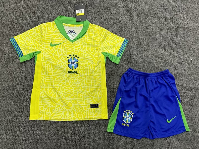 2024 Brazil Home Kids Jerseys