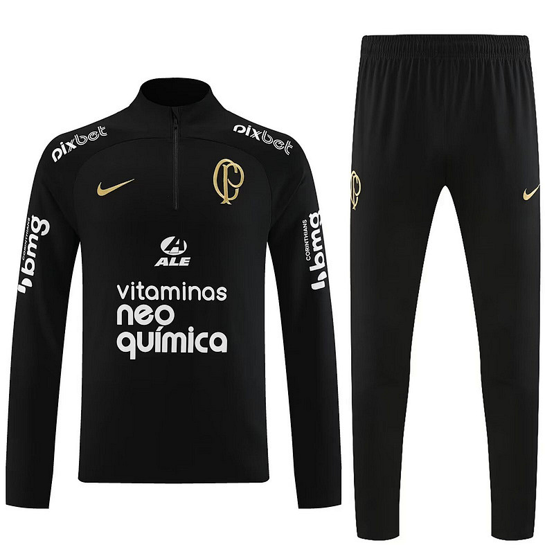 23-24 Corinthians Black Long Sleeve Training Suit