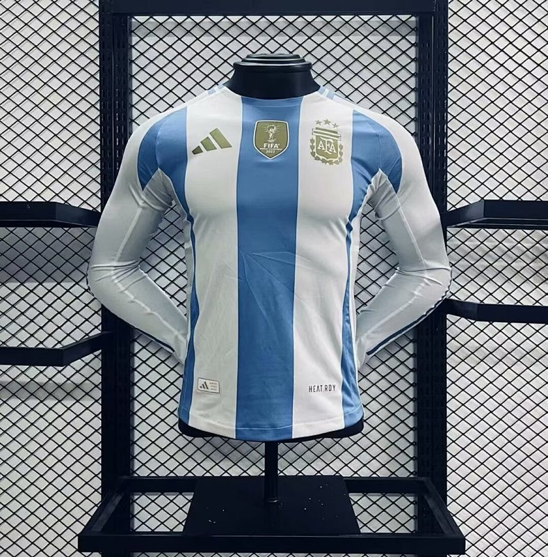 2024 Argentina Home Player Version Long Sleeve Jerseys