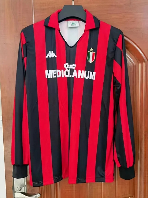 1988-89 AC Milan Home Retro Long Sleeve Jerseys