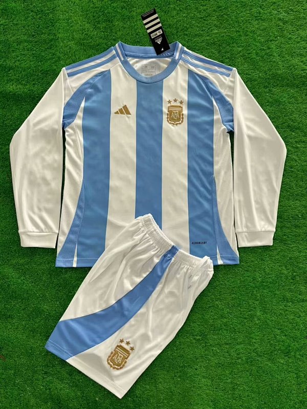 2024 Argentina Home Kids Long Sleeve Jerseys