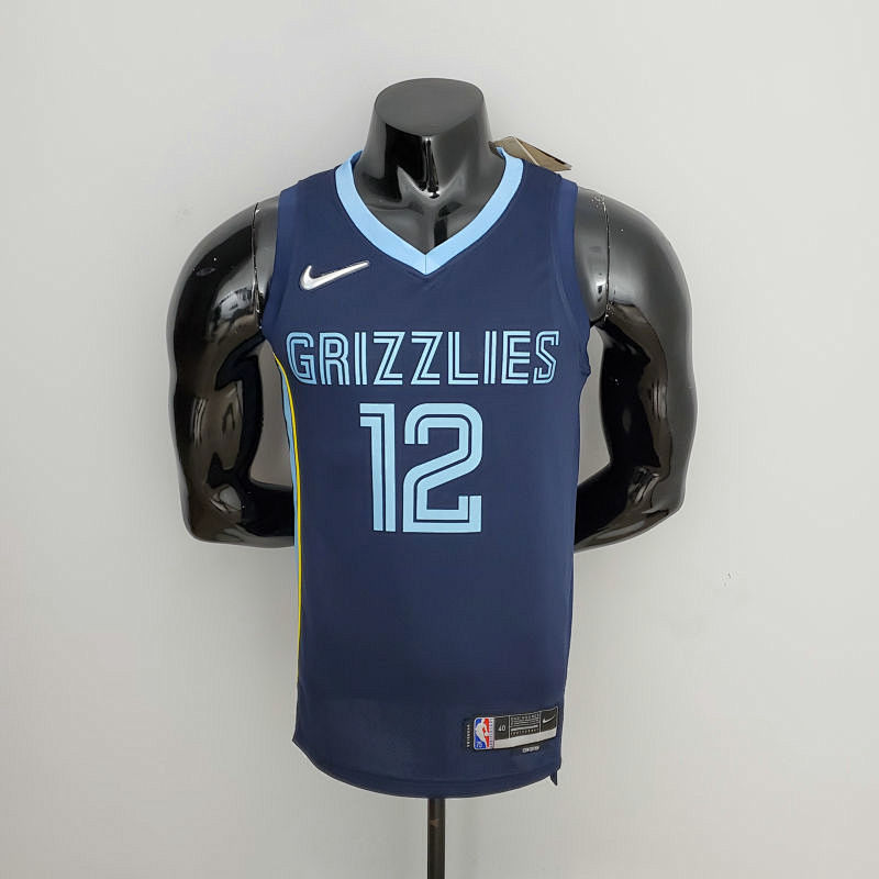 75th Anniversary Memphis Grizzlies MORANT#12 Navy Blue NBA Jersey S-XXL
