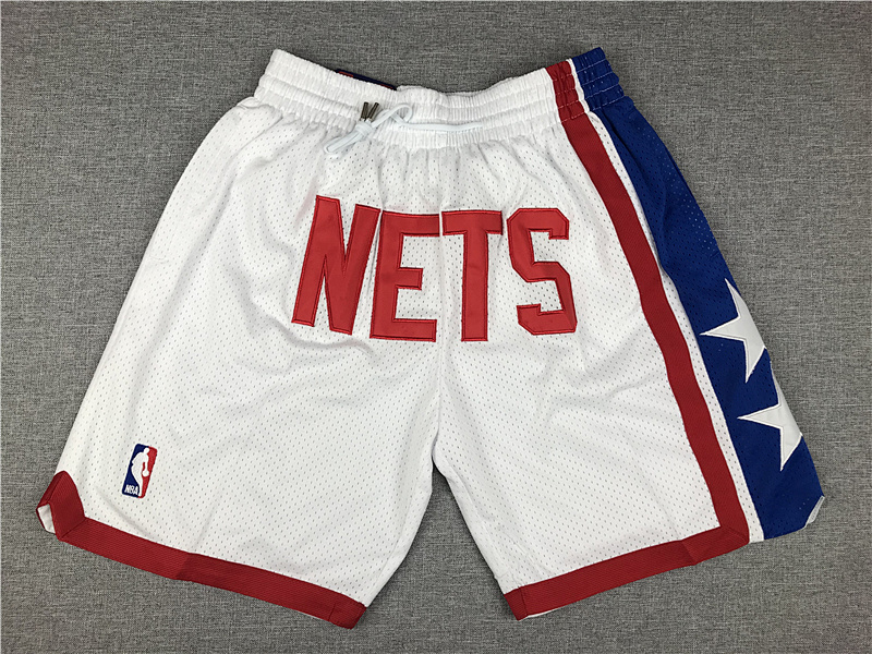 Nets Pocket Pants White Shorts Embroidery