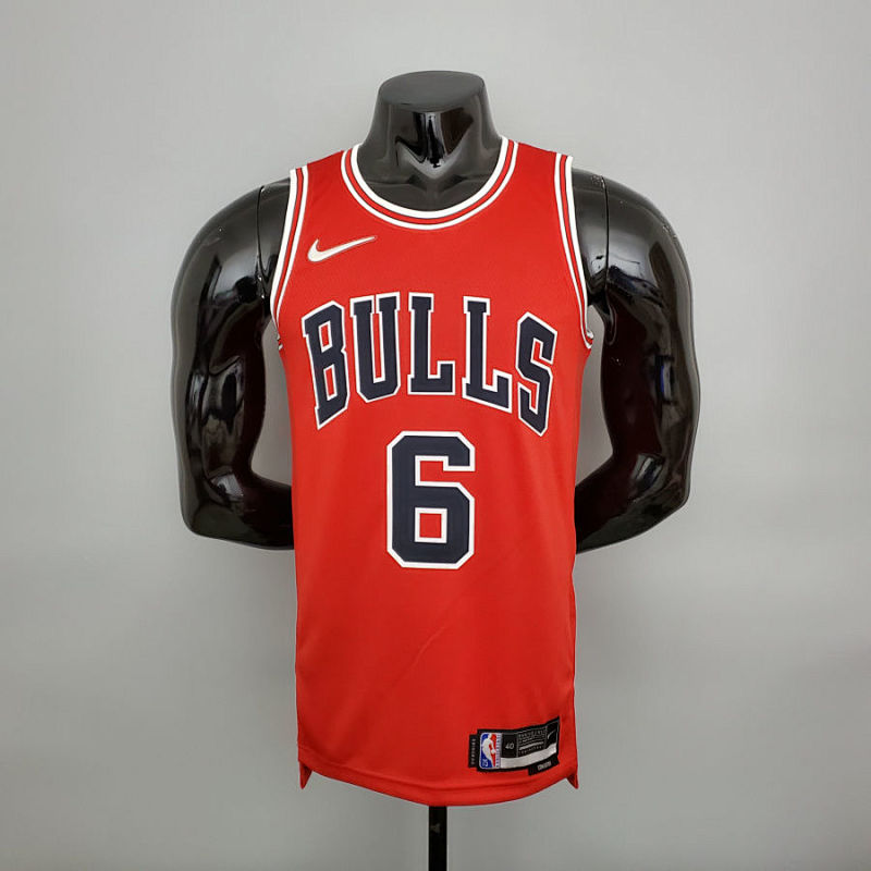 75th Anniversary CARUSO#6 Bulls Red NBA Jersey S-XXL