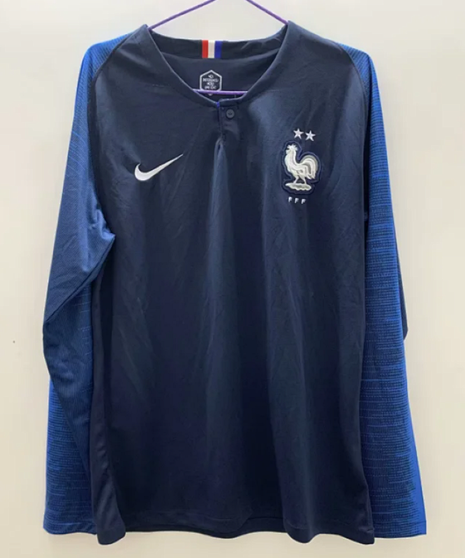 2018 France Home Retro Long Sleeve Jerseys