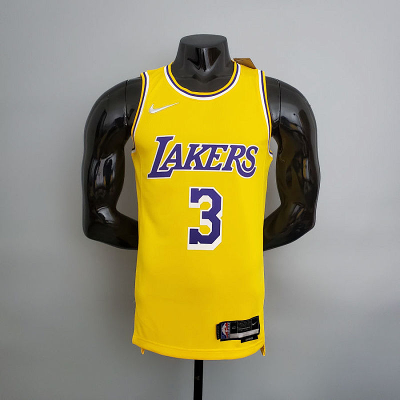 75th Anniversary Lakers Yellow NBA Jersey S-XXL