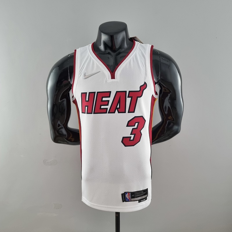 75th Anniversary Miami Heat WADE #3 White NBA Jersey S-XXL