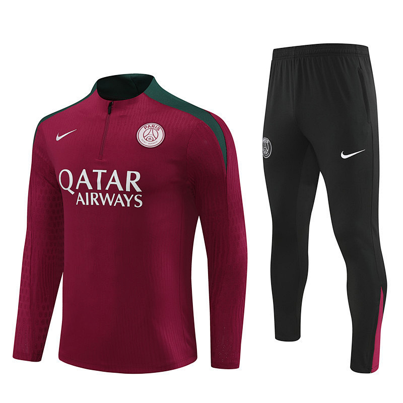 24-25 Paris Red Player Version Long Sleeve Training Suit