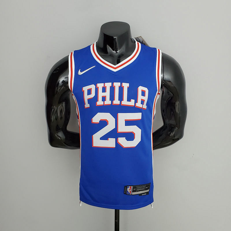75th Anniversary Philadelphia 76ers SIMMONS#25 Blue NBA Jersey S-XXL