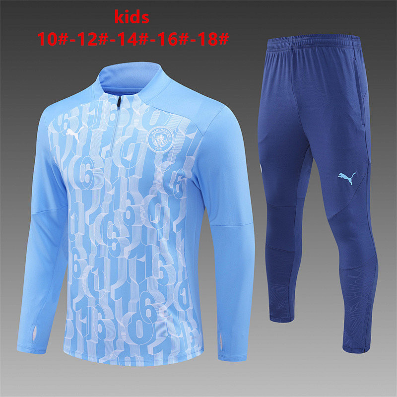 24-25 Manchester City Kids Long Sleeve Training Suit
